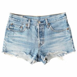 Levi's Light Blue Distressed Denim Cutoff Shorts